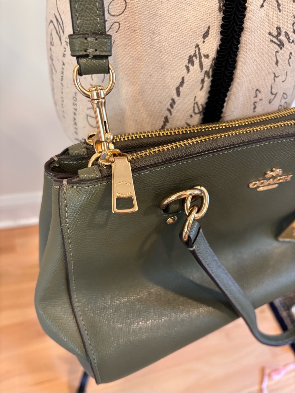 Coach Etta Carryall handbag in olive green color - Picture 4 of 12
